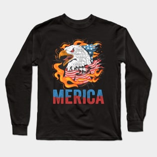 Merica Eagle Independence Day Gift Long Sleeve T-Shirt